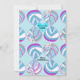 Vertrouw op de Lord Fish Leaves Paarse Sky Christm Feestdagenkaart