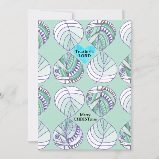 Vertrouw op de Lord Fish Leaves Zeegras Kerstmis Feestdagenkaart (Voorkant)