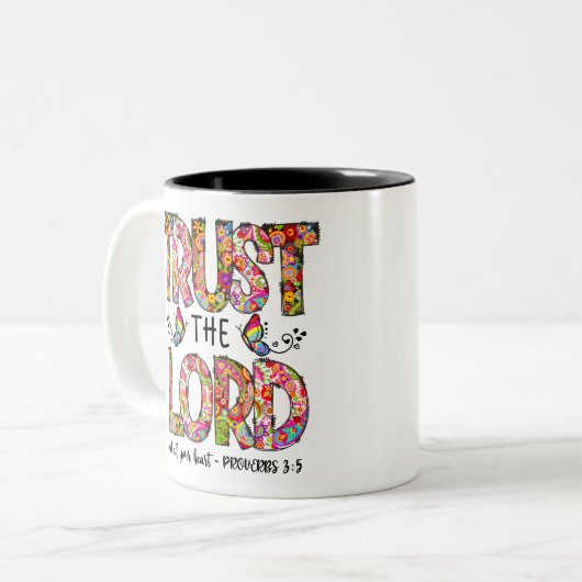 Vertrouw op de Lord Sublimation Tweekleurige Koffiemok (Voorkant links)