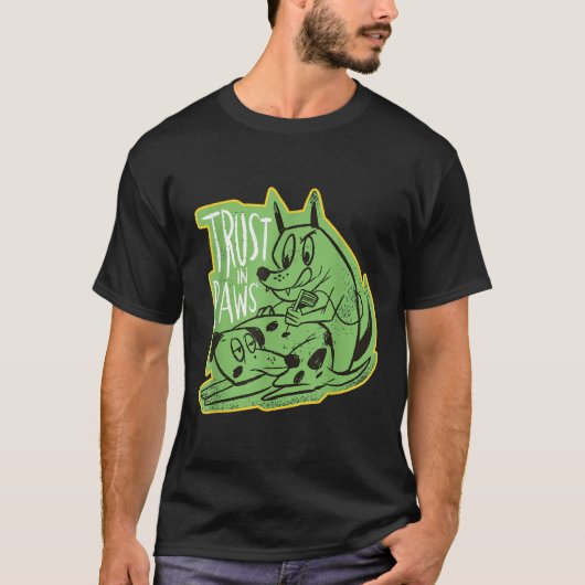 Vertrouw op de poten - twee honden die elkaar tato t-shirt (Voorkant)