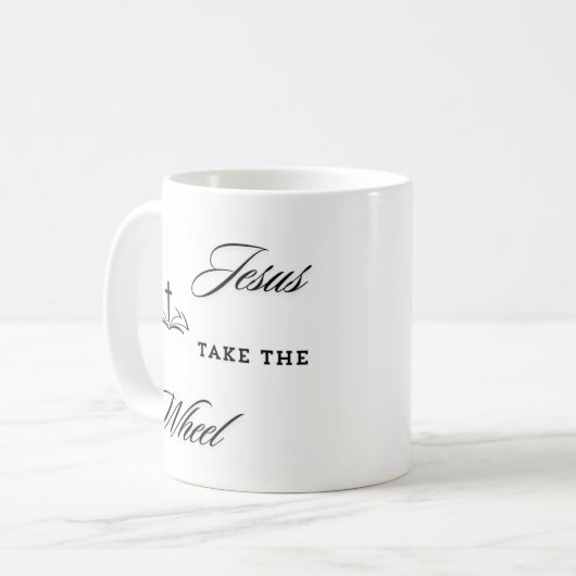Vertrouw op de reis: Jezus neemt het wiel Koffiemok (Voorkant links)
