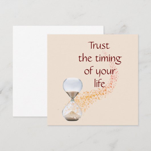 Vertrouw op de timing van uw levensCitaat-uurglas (Voorkant / Achterkant)