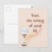 Vertrouw op de timing van uw levensCitaat-uurglas Briefkaart (Voorkant / Achterkant)