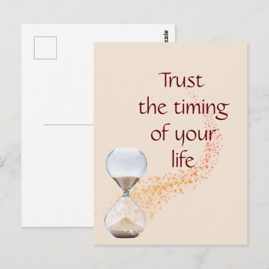 Vertrouw op de timing van uw levensCitaat-uurglas Briefkaart (Voorkant / Achterkant)
