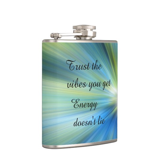 "Vertrouw op de Vibes" Aanmoedigend & Inspirerend  Heupfles (Rechts)