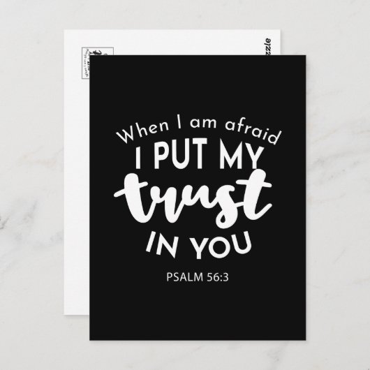 Vertrouw op duisternis als ik bang ben, vertrouw i briefkaart (Voorkant / Achterkant)