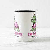 Vertrouw op een patiënt: Borstkanker Roze groene s Tweekleurige Koffiemok (Center)