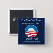 Vertrouw op geen Overheid Vierkante Button 5,1 Cm (Voorkant /achterkant)