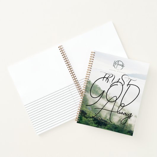 Vertrouw op God, altijd spiraalvormig Notitieboek (Binnen)