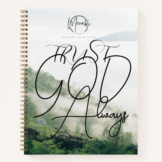 Vertrouw op God, altijd spiraalvormig Notitieboek (Voorkant)