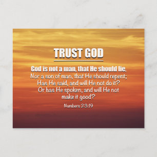 VERTROUW OP GOD   Christelijke aansporing Briefkaart