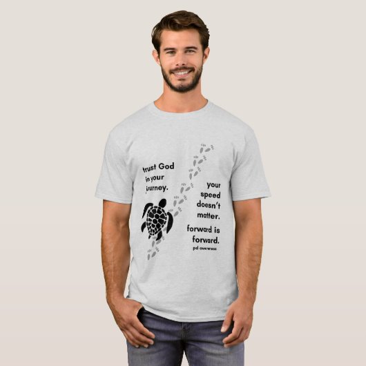 Vertrouw op God in uw reis T-shirt MANNEN (Voorkant volledig)