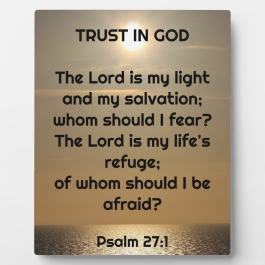 Vertrouw op God Tafelblad Plaque met Ezel Fotoplaat (Voorkant)