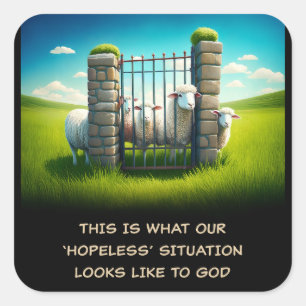 Vertrouw op Gods Christelijke geloofsaanmoediging Vierkante Sticker