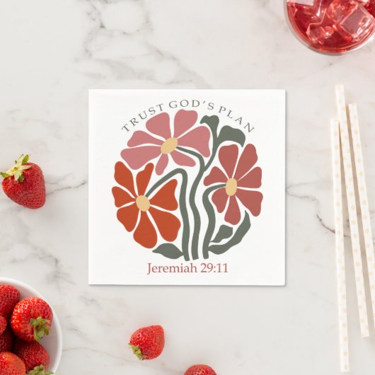 Vertrouw op Gods plan met Bible Verse Wildflower Servet (Insitu)