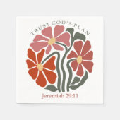 Vertrouw op Gods plan met Bible Verse Wildflower Servet (Voorkant)