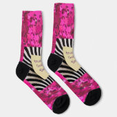 Vertrouw op Gods Tijd pink glitter zebra y2k Sokken (Rechts)