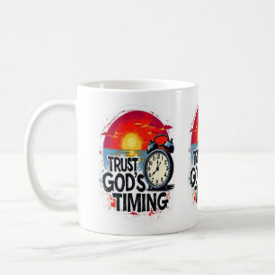 Vertrouw op Gods Tijd, T-shirt voor mannen en vrou Koffiemok
