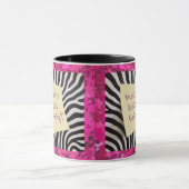Vertrouw op Gods timing roze glitters zebra y2k Mok (Midden)