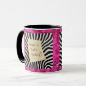 Vertrouw op Gods timing roze glitters zebra y2k Mok (Voorkant links)