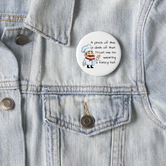 Vertrouw op het Chef Funny Poem Ronde Button 5,7 Cm (In situ)
