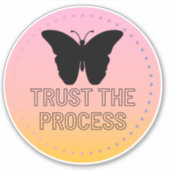 Vertrouw op het proces met zwarte vlinder sticker (Voorkant)