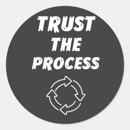Vertrouw Op Het Proces Sticker – Motiverend Minima (Voorkant)