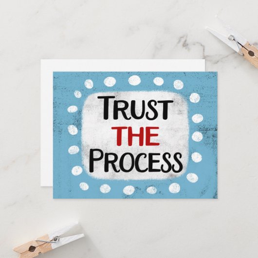 Vertrouw op het proces Wenskaart Kaart (Voorkant / Achterkant in situ)