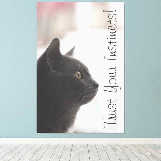 Vertrouw op je instincten canvas afdruk (Insitu (Houten vloer))