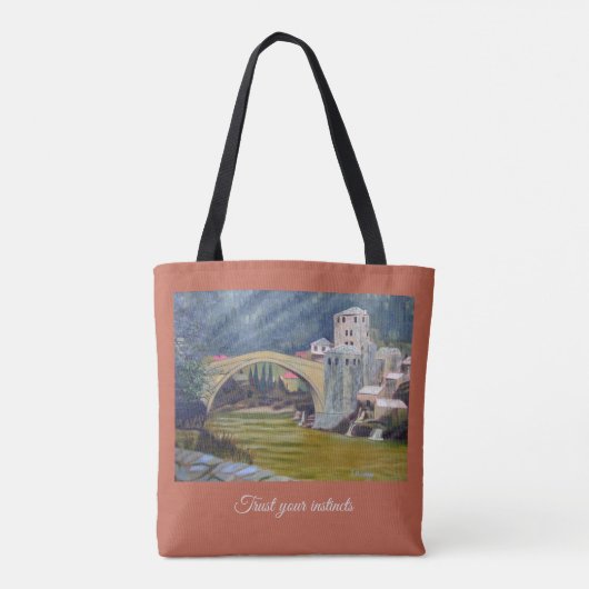 Vertrouw op je Instincts Bridge-tas Tote Bag (Achterkant)