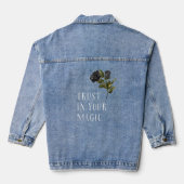 Vertrouw op je Magic Black Roos Denim Jacket (Achterkant)