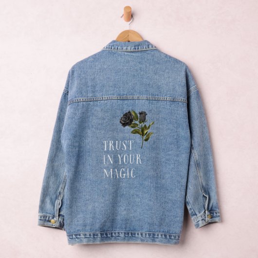 Vertrouw op je Magic Black Roos Denim Jacket (Hangar)