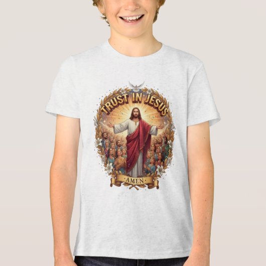 VERTROUW OP JESUS Tri-Blend SHIRT (Voorkant)