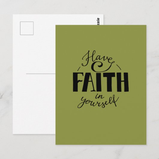 Vertrouw op jezelf groen briefkaart (Voorkant / Achterkant)