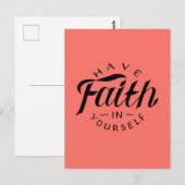 Vertrouw op jezelf koraal briefkaart (Voorkant / Achterkant)