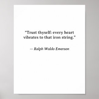 Vertrouw op jezelf — Ralph Waldo Emerson Minimalis Poster