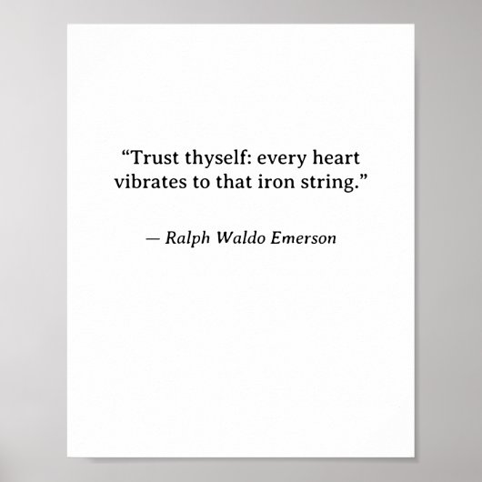 Vertrouw op jezelf — Ralph Waldo Emerson Minimalis Poster (Voorkant)