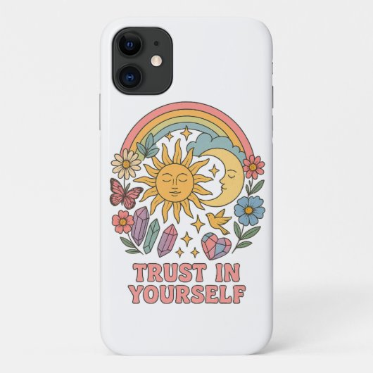 Vertrouw op jezelf - Retro Psychedelic Sun & Moon Case-Mate iPhone Case (Achterkant)
