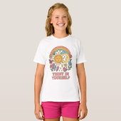 Vertrouw op jezelf - Retro Psychedelic Sun & Moon T-shirt (Voorkant volledig)