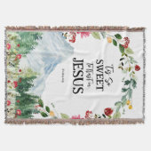 Vertrouw op Jezus | Berg Wilde Bloem Monogram Deken (Voorkant)