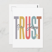 Vertrouw op Jezus, geloof in God, vertrouw op Jezu Briefkaart (Voorkant / Achterkant)