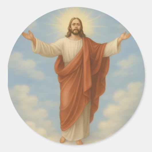 Vertrouw op Jezus Ronde Sticker (Voorkant)
