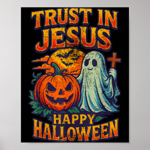 Vertrouw op Jezus Schattig Christelijk Vintage Hal Poster