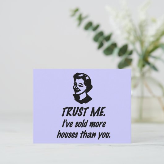 Vertrouw op mij - vrouw briefkaart (Staand voorkant)