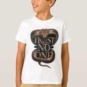 Vertrouw op niemand Slogan met King Snake Graphic T-shirt