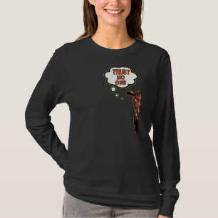 Vertrouw op niemand uil zorgvuldig kijkend grafisc t-shirt
