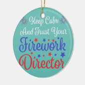 vertrouw op uw Fireworks Director Fireworks Americ Keramisch Ornament (Links)