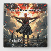 Vertrouw op Zijn liefde Psalm 13:5 Vierkante Klok (Voorkant)