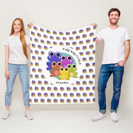 Vertrouw volledig op God Colorful Personalized FRO Fleece Deken (In situ)