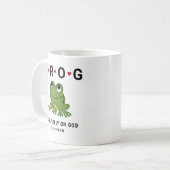 Vertrouw volledig op God Frog Hearts gepersonalise Koffiemok (Voorkant links)